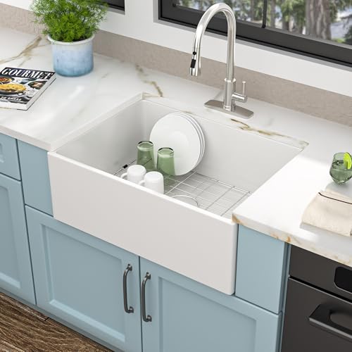 28"x20" White Farmhouse Sink (28"x20"x10" / White)