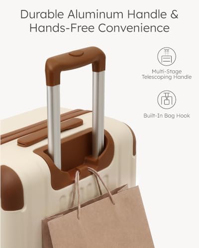 Luggage Lightweight and Durable Hardshell (Caramel Ivory2.0 / M(24in))