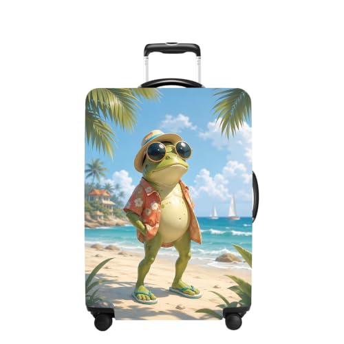 Luggage Cover Washable Suitcase Protector Anti (Beach Frog / M(fits 24-26Inch suitcase))