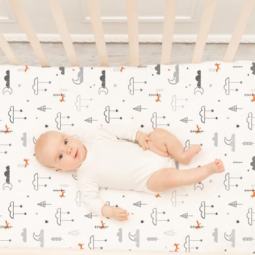 Baby Fitted Crib Sheets (Starsmoon Balloon / 52X28 Inch)