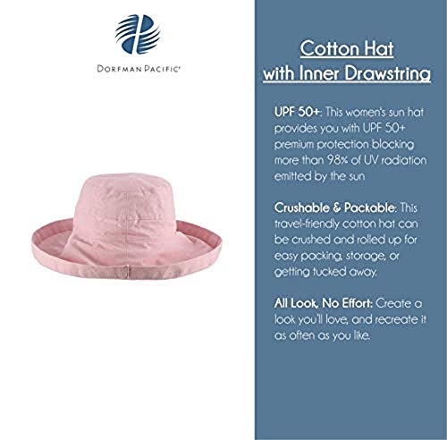 Women's Cotton Hat with Inner Drawstring and Upf 50+ Rating (One Size / Olive)