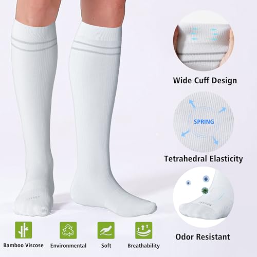 Viscose Made from Bamboo Compression Socks for Pregnant Women 20 (Small / 4 Pair-white)