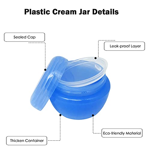 Small Travel Containers Plastic 6 Pieces Travel Jars for Creams (C-6 Pieces)