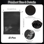 12 Pcs Portable Travel Shoe Bags (Black)