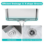 12 Inch Undermount Bar Sink 18 Gauge 304 Stainless Steel Brushed (Brushed / D12"xW18"xH8")