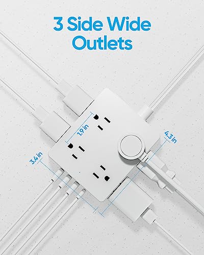 Flat Plug Power Strip with 5 FT Extension Cord (5 FT / 8AC)