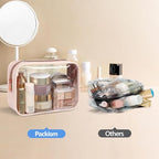 Clear Makeup Bag Travel (4 Pack Beauty Nude Pink / TSA Specialist (4-Pack Medium - Soft))