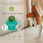 Plus Size Compression Socks for Women&Men Viscose for Bamboo Wide Calf 15 (3 Pairs-cream/Beige/Brown / X-Large)