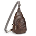 Crossbody Bags for Women Anti Theft Small Sling Handbag with Zipper Lock Vegan Leather RFID Blocking Chest Pure (Coffee)