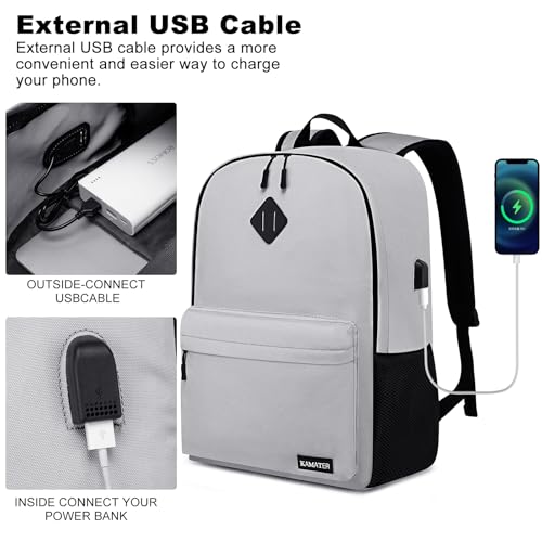 Backpack for School (D56-gray / 15.6 Inch)