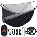 Camping Hammock with Net (Black & Grey / Large)
