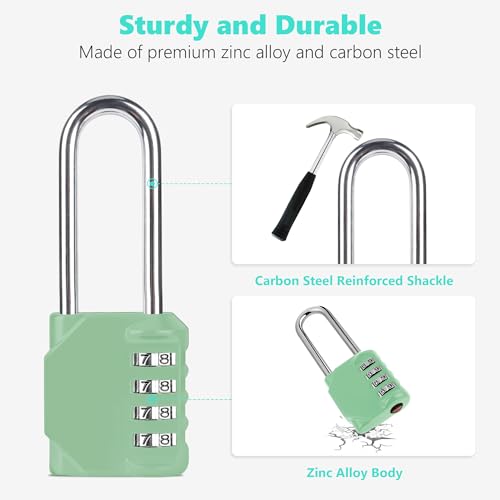 CL21KG 2.6 Inch Long Shackle Combination Lock (Khaki-Green (L) *1)