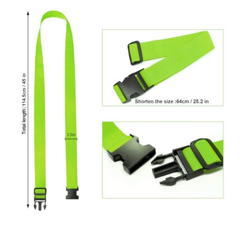Luggage Straps for Suitcases (2Pcs Green / 45 In Connect)