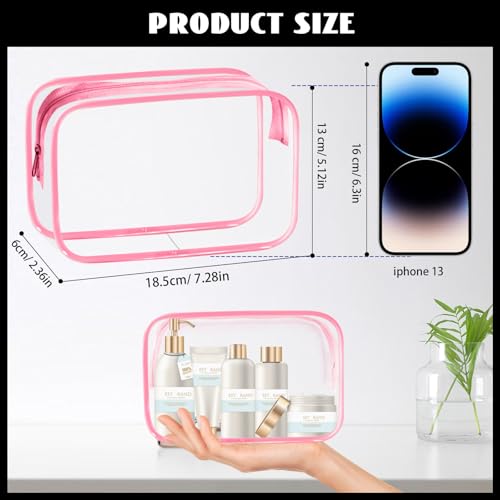 16 Piece Makeup Bags (16pcs Pink M)