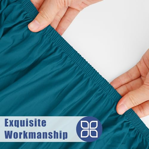 2 Pack Rectangle Spandex Fitted Table Cloth (Peacock Blue / 96" x 30" (Rectangular))