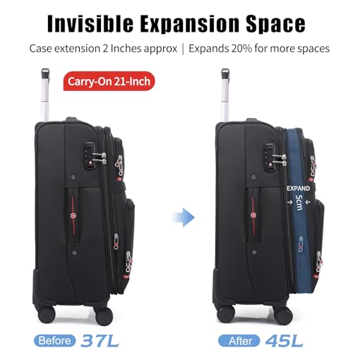 Softside Expandable Luggage with 4 Spinner Wheels (Coffee / 21-Inch)