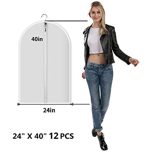 Garment Bags 12 Pack (24" x 40" 12 Pack / Translucent)