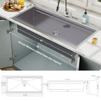 45 x 22 in Workstation Undermount Sink (Silver / 44.3-Inch)