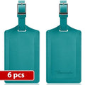 6 Pack Luggage Tags for Suitcases Airplane Travel Essentials (Bright Green)