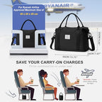 Large Travel Duffle Bag Expandable Carry On Weekender for Women 18x14x8 (A54-Black / X-large)