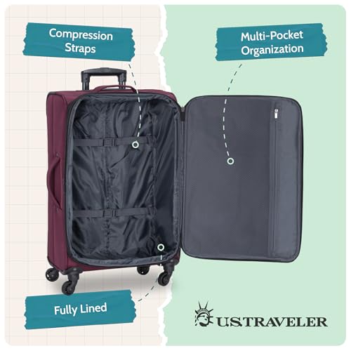 Anzio Softside Expandable Luggage with Spinner Wheels (Burgundy / 2-Piece Set (22/30))