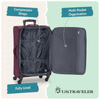 Anzio Softside Expandable Luggage with Spinner Wheels (Burgundy / 2-Piece Set (22/30))