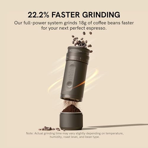 Fino Portable Electric Coffee Grinder with 28 Precise Grind Settings (Sandstone White)
