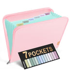 7 Pockets Accordion File Organizer (Pink / 7 Pocket)