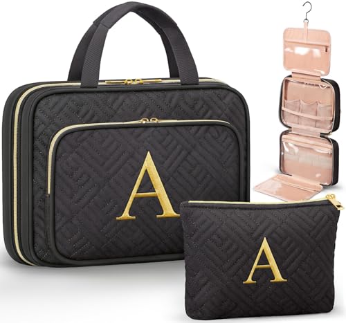 Personalized Hanging Toiletry Bag Travel Makeup & Cosmetic Bag Organizer (A)