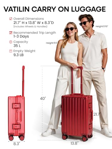 All Aluminum Carry On Luggage (Red / Carry-on)