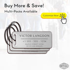 Personalized Luggage Tags for Suitcases (Grace Rectangle-silver)