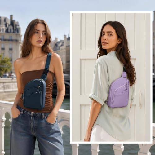 Anti Theft Crossbody Bags Small Crossbody Sling Bag for Women & Men (Lavender)