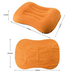 2 Pack Set Ultralight Inflatable Camping Pillows with Compact Pouch Sack Ergonomic Pillow for Neck & Lumbar Support While Camping (2 Pack Orange / 2 Count (Pack of 1))