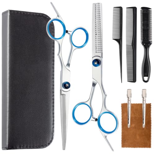 9PCS Hair Cutting Scissors Professional (Blue)