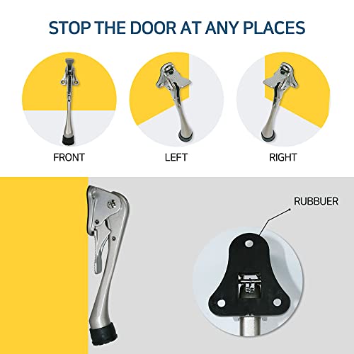 1 Stopper 6 in Black Tall Kickdown Door Stop for Bottom of Door (Black / 6 INCH X 1 PACK)