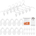 White Travel Hangers with Clips (10 Pack + 10 x Clips + 1 x Storage bag / White)