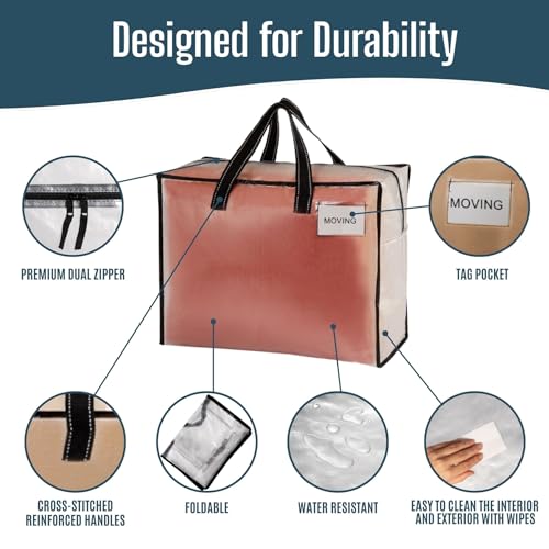 Heavy Duty Moving Bags (Clear / 13 Gallon-4 Pack)