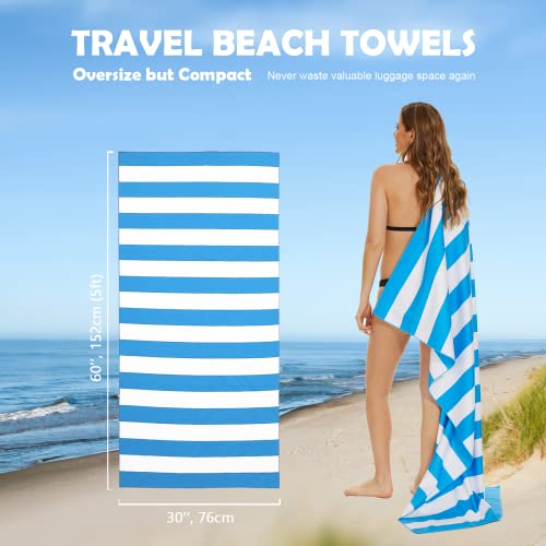 Microfiber Beach Towel Sand (G-set (4)-green/Rose Red/Blue/Gray / Large(60x30"))