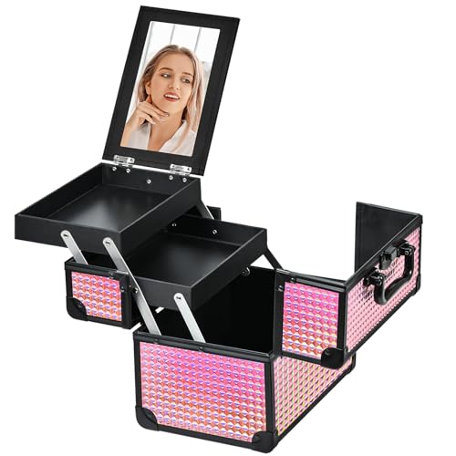 Makeup Case Organizer (Black Bright Pink)
