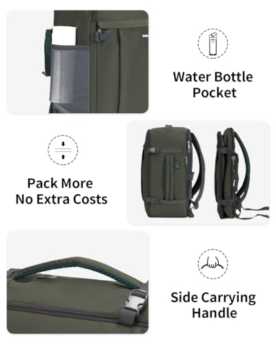 18" Travel Backpack Airlines Approved Personal Item Bag Women Grey Green (Grey Green / 18 inch underseat)