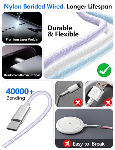 1Pack Travel Essentials for Apple Watch Charger (Purple / 1Pack-4FT)