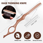 Professional Hair Cutting Scissors Sets Stainless Steel Barber Hairdressing Scissors Multifunctional Salon Thinning Scissors Straight Shears Tools Gifts for Mom Dad and Friends (Brown)