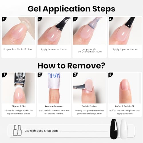 Beetles Black White Gel Polish Set (Q - Creme Black & White | Black & White (2 Pcs))