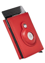 Jenoss Smart AirTag Wallet for Men & Women (Red & Black Jarvis New ( Airtag ))