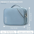 Custom Personalized Travel Cable Organizer Bag (4-Light blue-Customized / S)