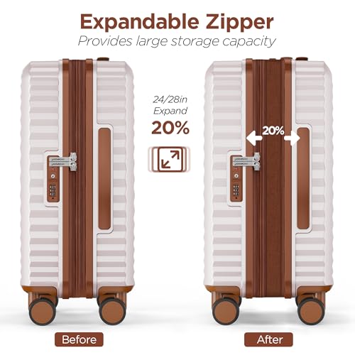 Expandable Luggage (White / DB/TB/24in)