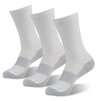 3 Pairs Copper Compression Running Socks (Large-X-Large / 3 Pairs- White Crew)