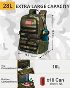 Tactical Double Deck Cooler Backpack for Men (Camo Green / Large)
