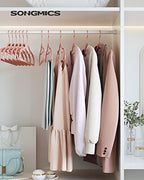 Pack of 50 Coat Hangers (50 Pack / Light Pink + Rose Gold)