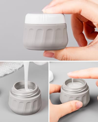 Travel Bottles for Toiletries 8 Pack (3oz bottle 1oz jar / Proper Gray)